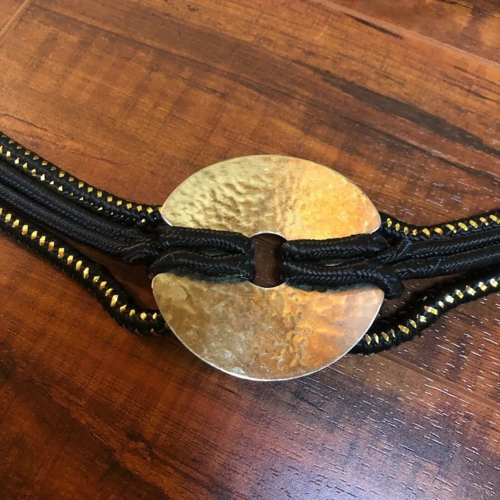 Vintage Hammered Modernist Hook Waist Belt